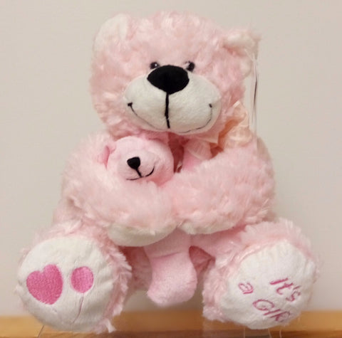 It's a Girl Bear Hug Baby Bear, Pink